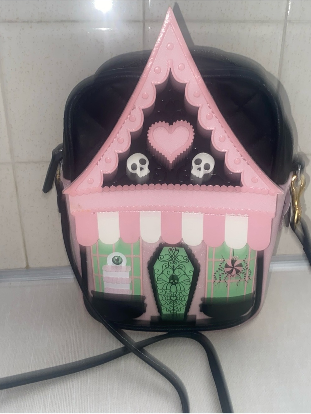 Bath & Body Works Glow-in-the-dark Haunted House Crossbody Purse Whimsigoth NEW